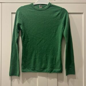 J. Crew Collection 100% Cashmere Green Crewneck Sweater Womens. Size S